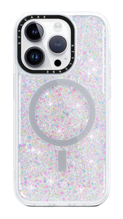 Silver Pink Glitter MagSafe Phone Case